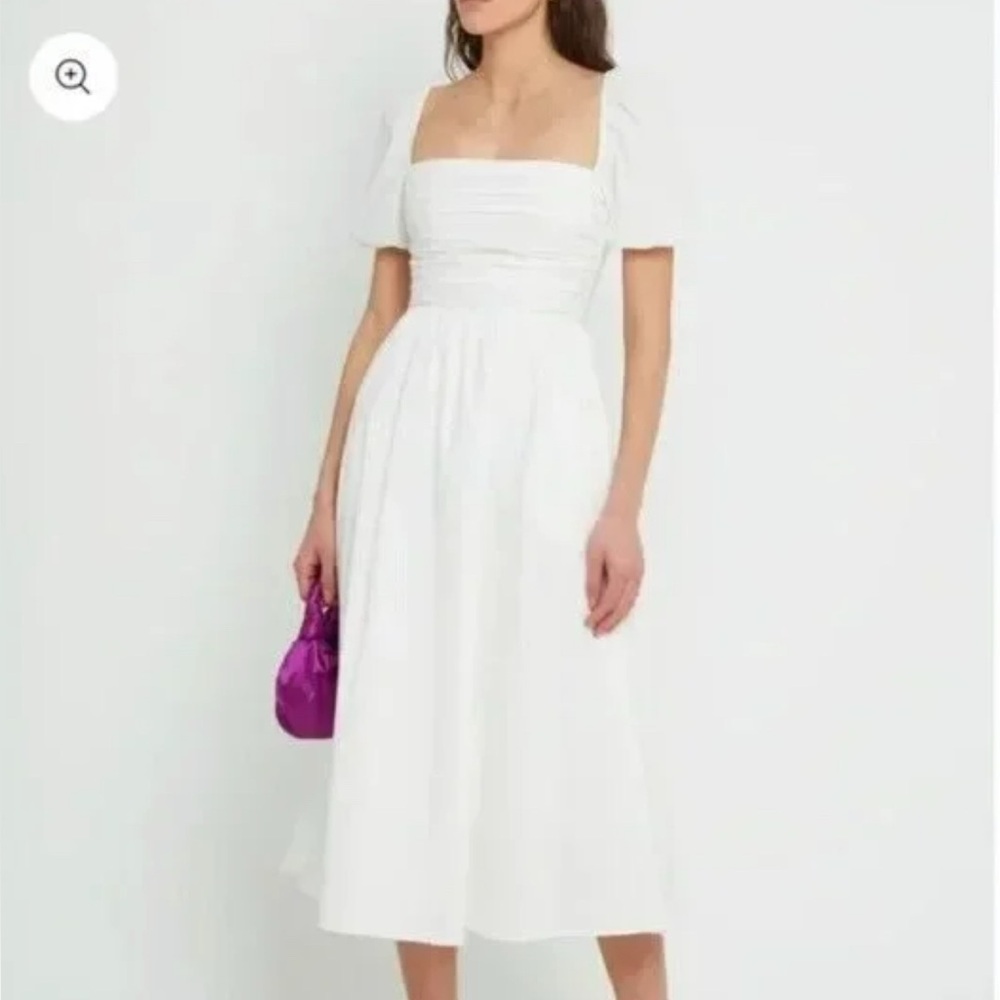 NWT O.P.T. White Puff Sleeve Dress